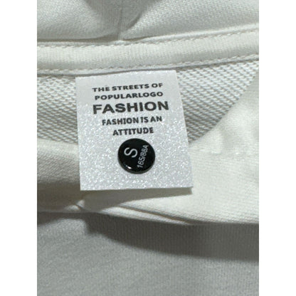 White Graphic Hoodie With "Authentic" & "I Am Allergic To People" Text Kangaroo Pocket Small Size