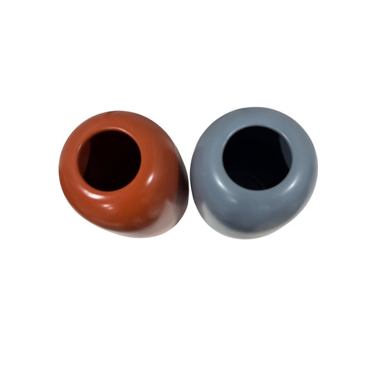Room Essentials - Blue & Terracotta Ceramic Pill Decorative Modern Minimalist Vases Set of 2