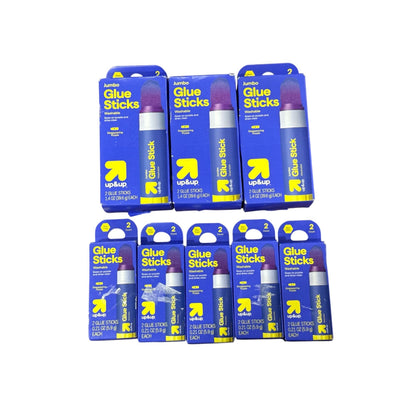 Up & Up Jumbo & Standard Glue Sticks Washable Disappearing Purple 2 Ct Each Lot Of 8 Packs