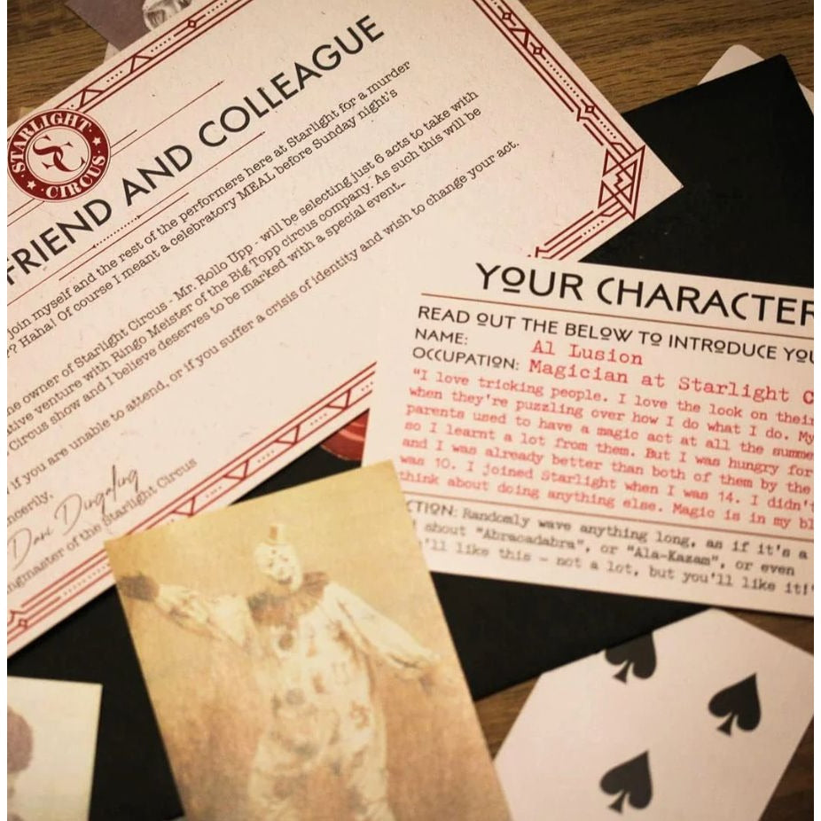 Host Your Own Murder Mystery At The Circus Game Set By Talking Tables