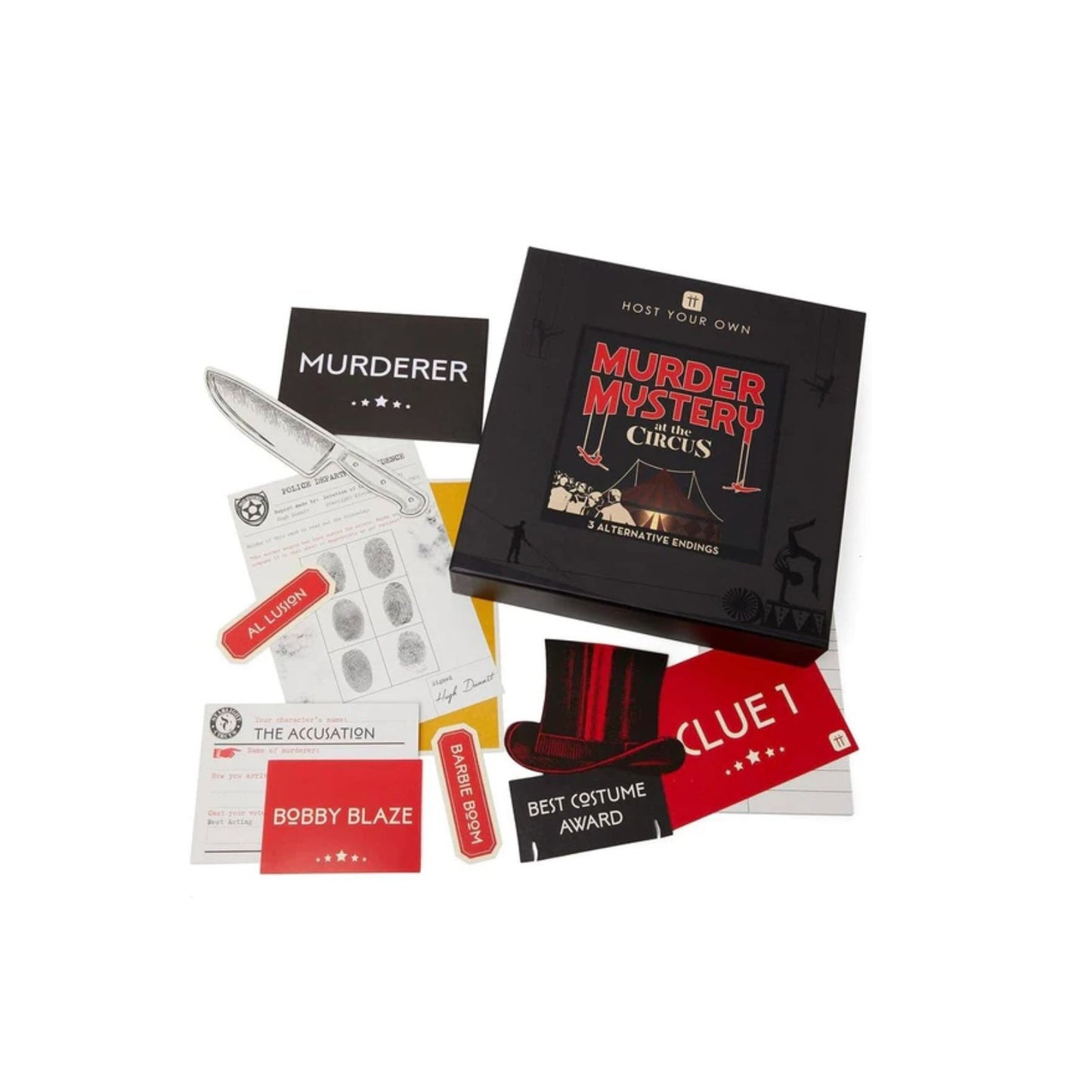 Host Your Own Murder Mystery At The Circus Game Set By Talking Tables