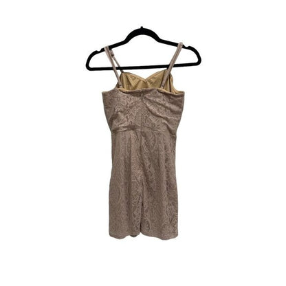 Dress The Population Beige Lace Mini Dress With Spaghetti Straps Size M