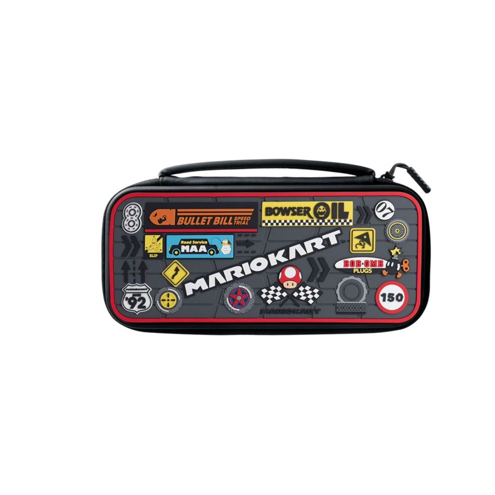 Mario Kart Nintendo Switch Travel Case Plus Glow Protective Hard Shell Glow-In-The-Dark Design Fits OLED & Lite Models