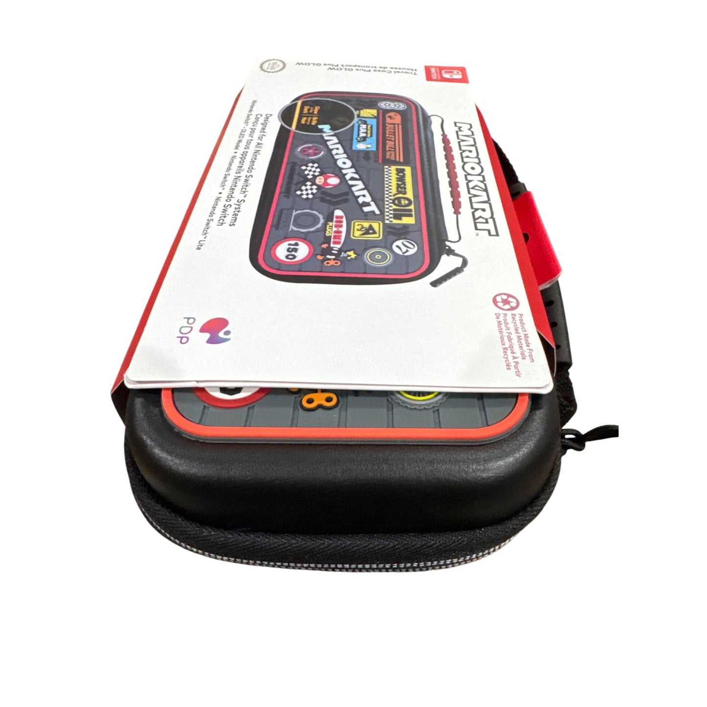 Mario Kart Nintendo Switch Travel Case Plus Glow Protective Hard Shell Glow-In-The-Dark Design Fits OLED & Lite Models