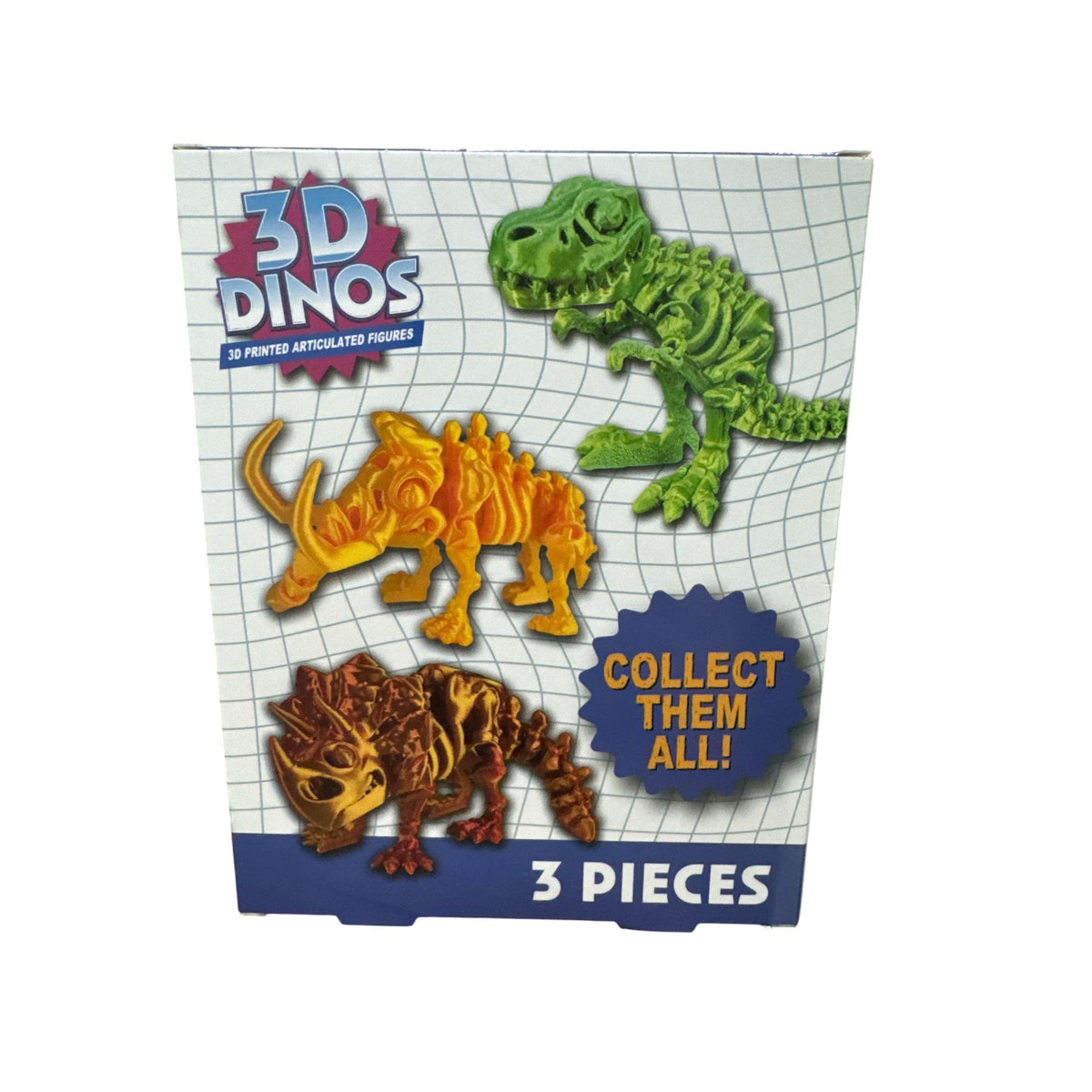 3D Dinos 3-Piece Articulated Dinosaur Figures Ages 13+ Collectible Set