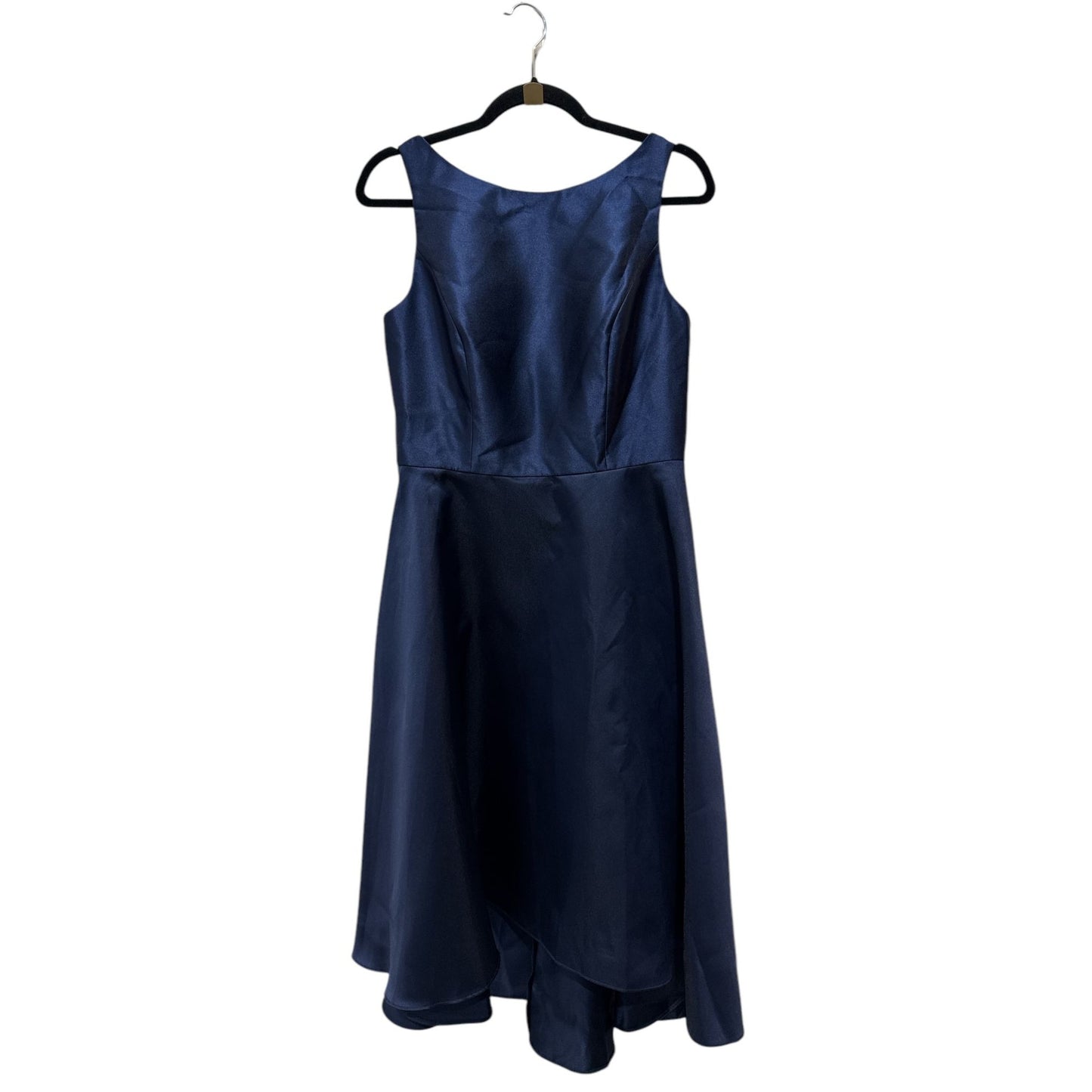 Alfred Sung Midnight Blue High-Low Sleeveless Dress Size 10R Formal Evening Gown Polyester Shell & Lining Made In Thailand
