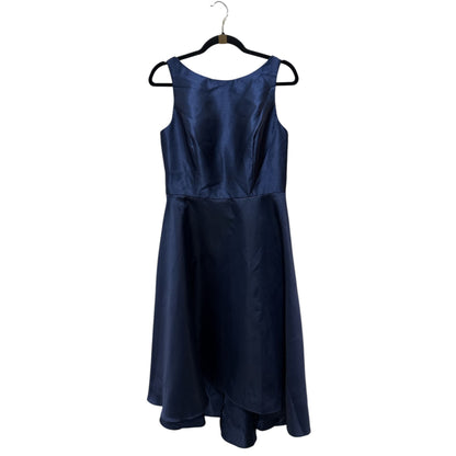 Alfred Sung Midnight Blue High-Low Sleeveless Dress Size 10R Formal Evening Gown Polyester Shell & Lining Made In Thailand