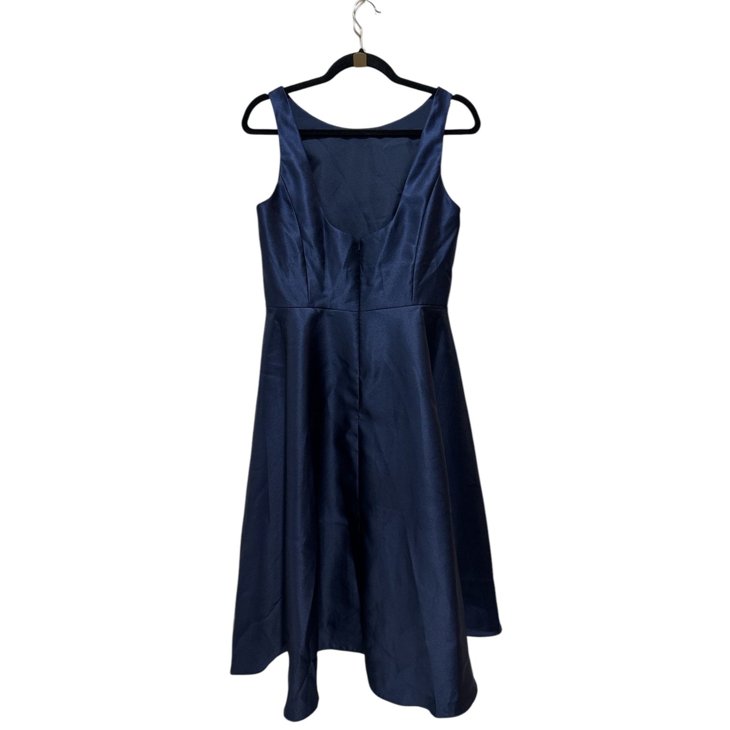 Alfred Sung Midnight Blue High-Low Sleeveless Dress Size 10R Formal Evening Gown Polyester Shell & Lining Made In Thailand