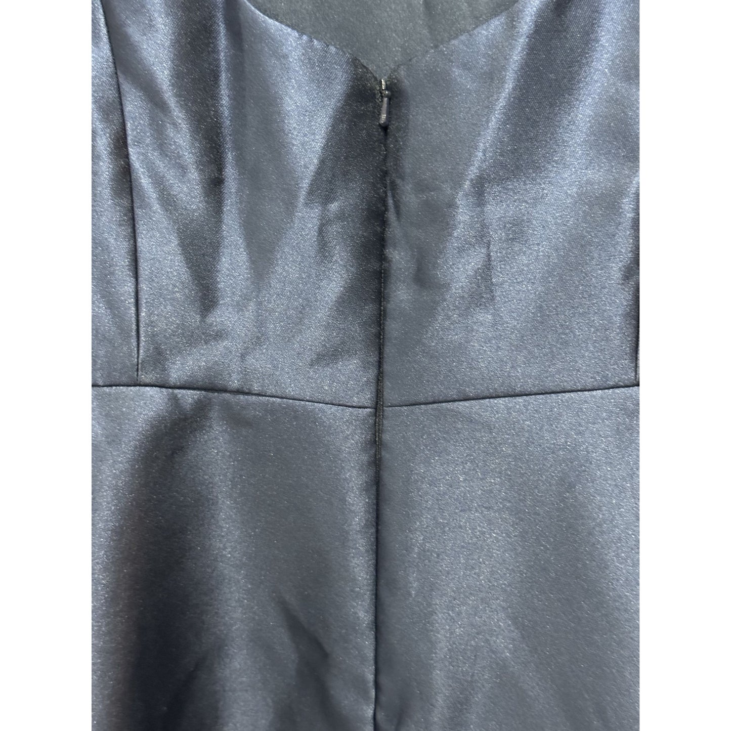 Alfred Sung Midnight Blue High-Low Sleeveless Dress Size 10R Formal Evening Gown Polyester Shell & Lining Made In Thailand