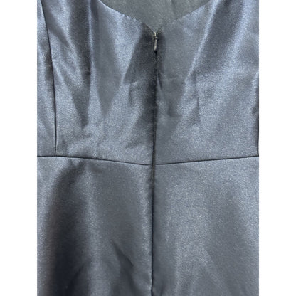 Alfred Sung Midnight Blue High-Low Sleeveless Dress Size 10R Formal Evening Gown Polyester Shell & Lining Made In Thailand