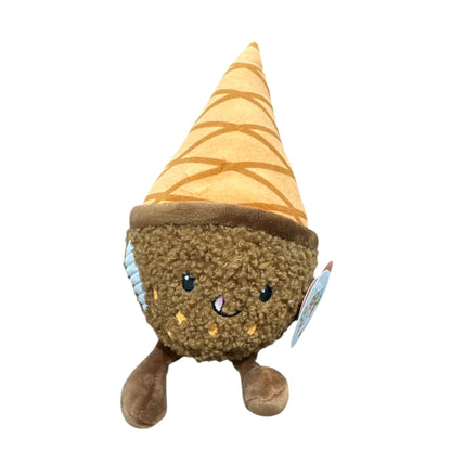Giggle Scope Ice Cream Cone Plush Toy With Smiling Face & Cone Hat For Kids