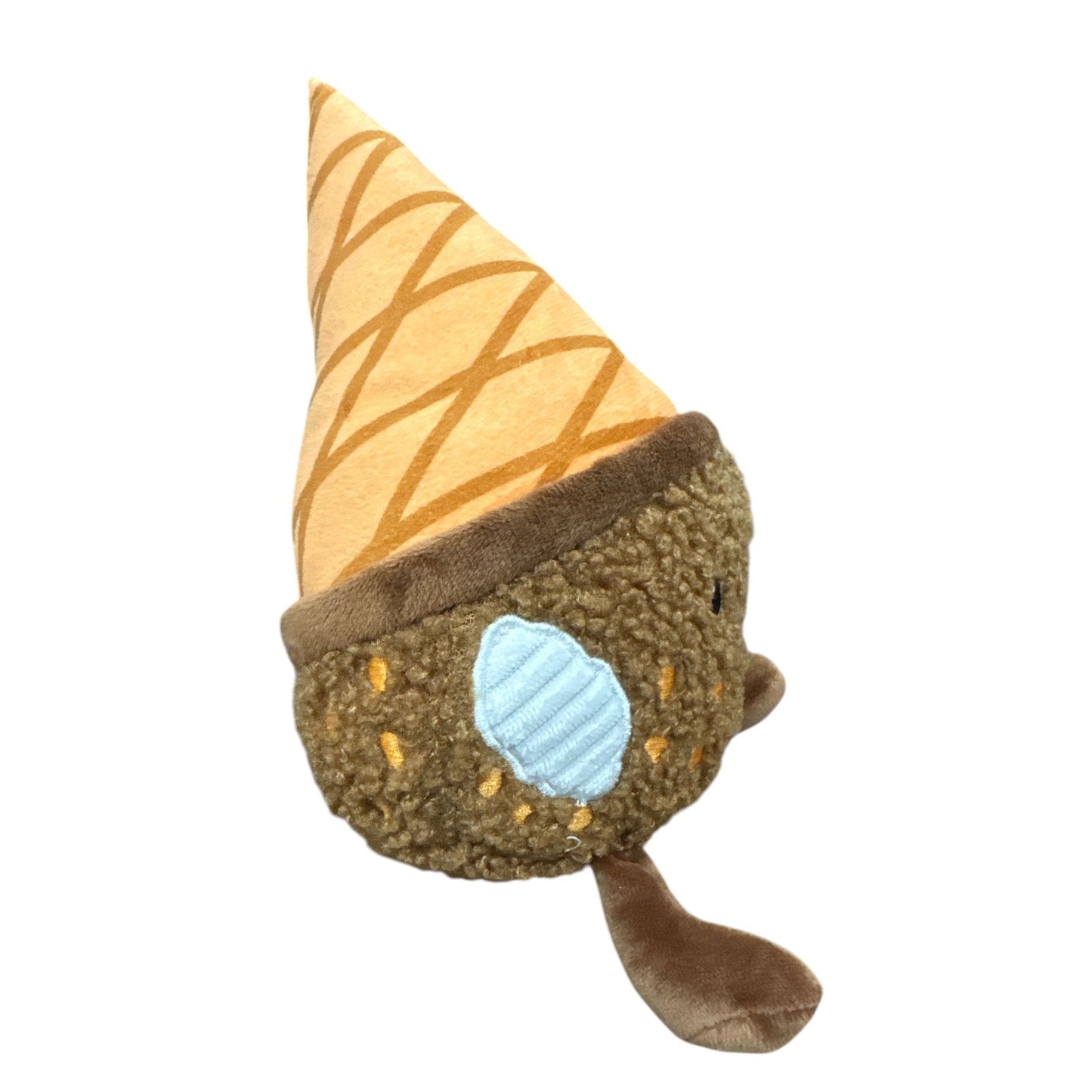 Giggle Scope Ice Cream Cone Plush Toy With Smiling Face & Cone Hat For Kids