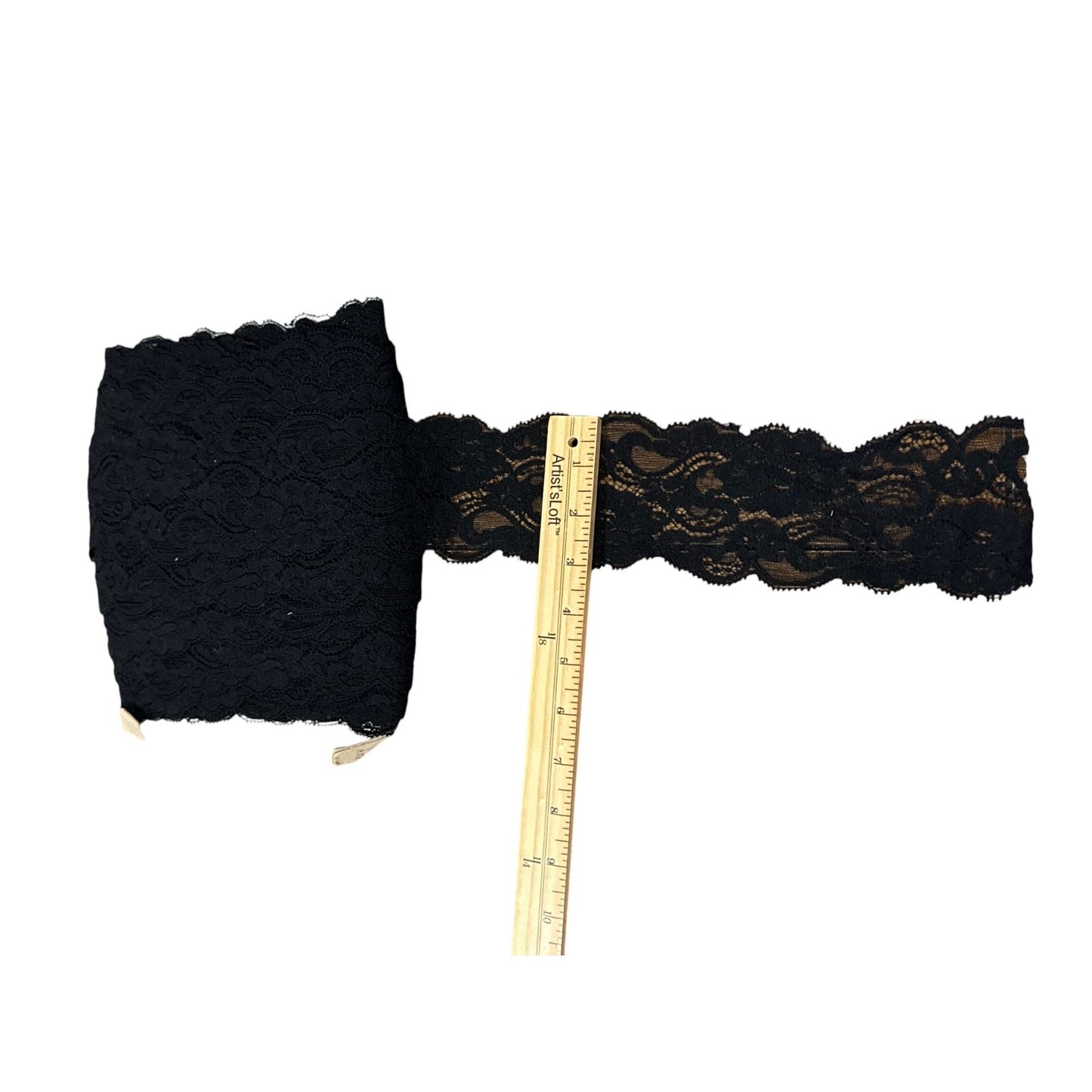 Black Stretch Scalloped Lace Trim 3 Inches Wide Sewing Crafting DIY Material 20 YARDS