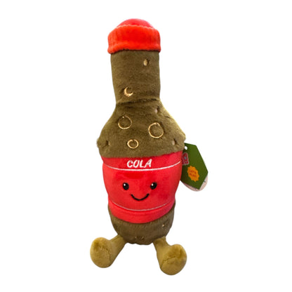 Giggle Scape Plush Cola Bottle Toy With Smiling Face & Red Cap