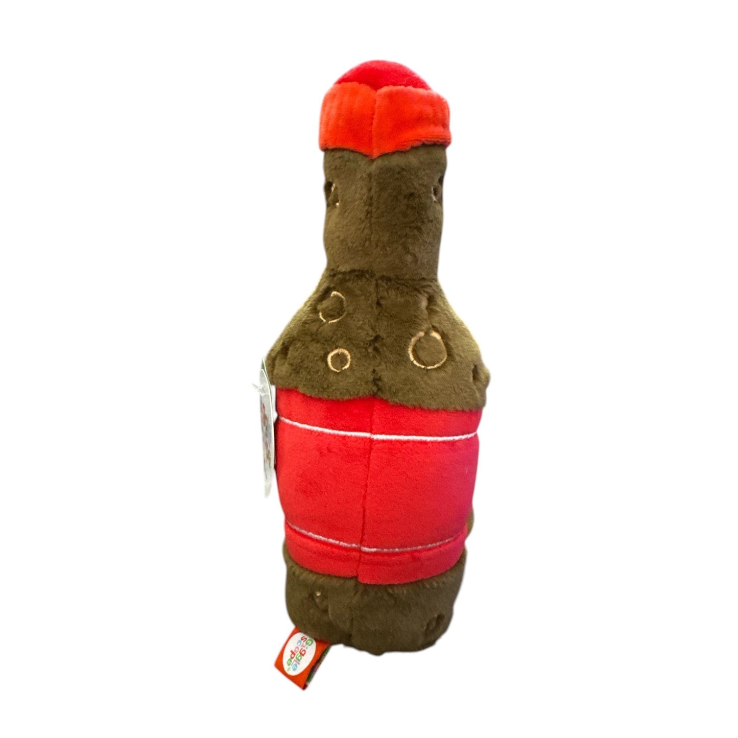 Giggle Scape Plush Cola Bottle Toy With Smiling Face & Red Cap