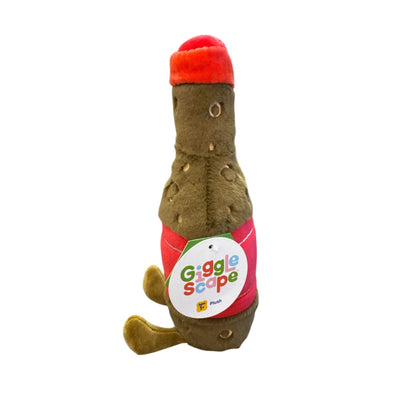 Giggle Scape Plush Cola Bottle Toy With Smiling Face & Red Cap