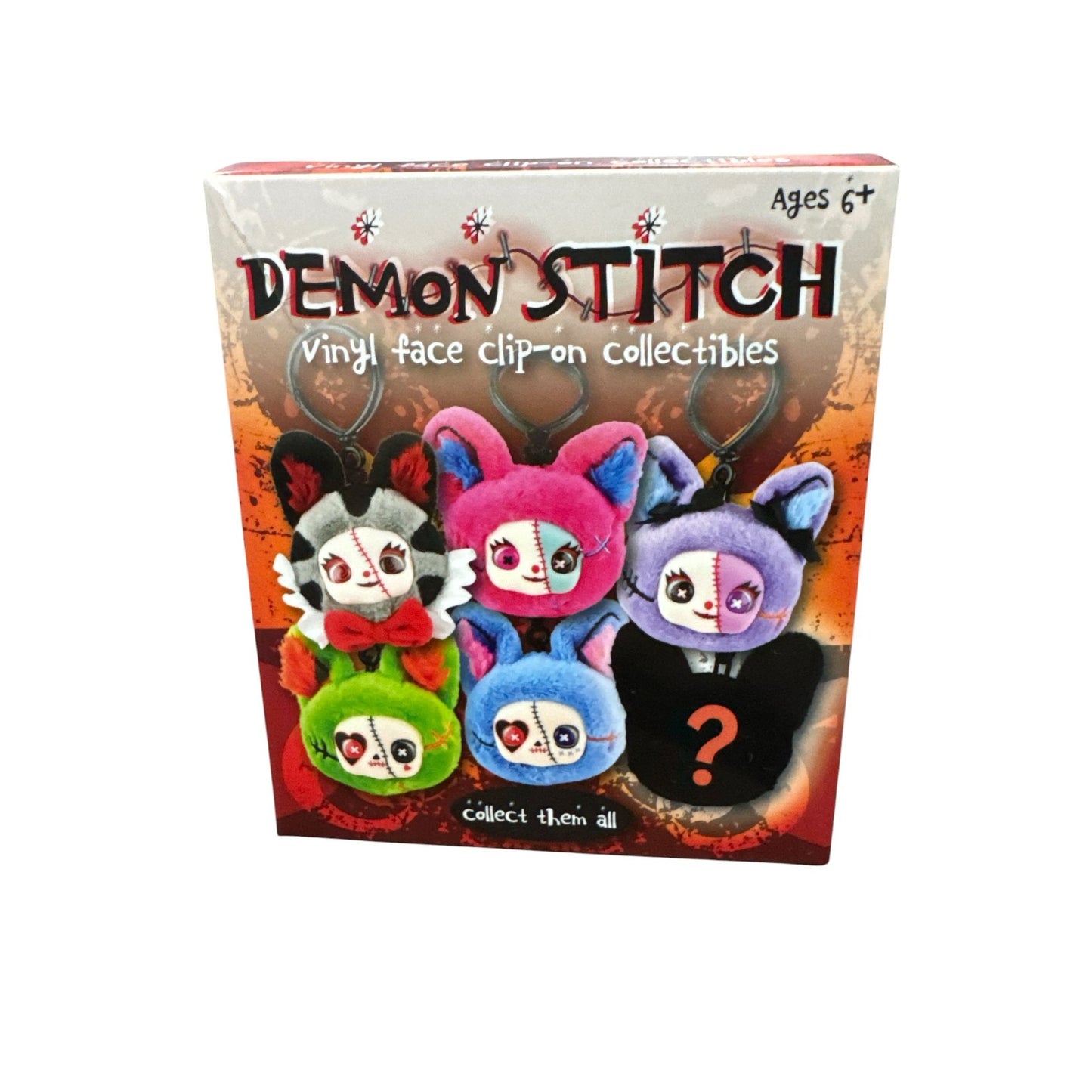 Demon Stitch Vinyl Face Clip-On Collectibles Plush Keychains Ages 6+