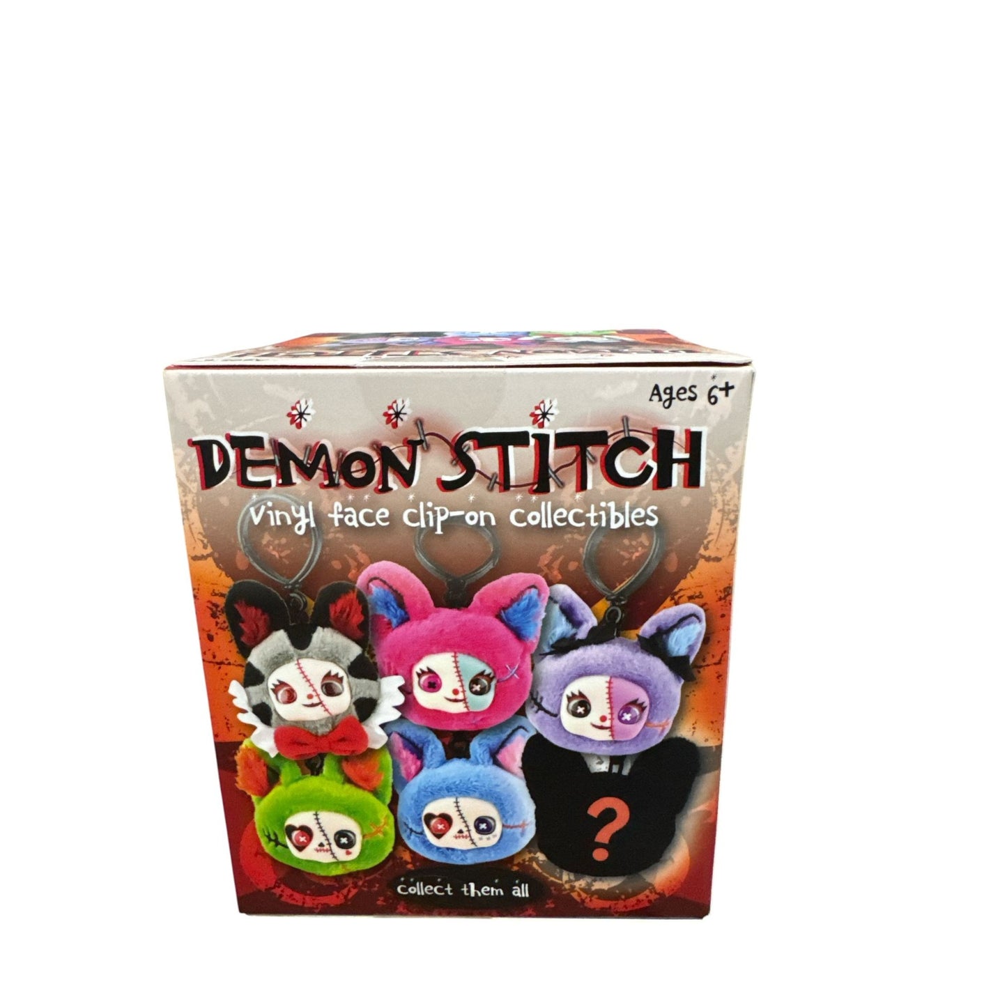 Demon Stitch Vinyl Face Clip-On Collectibles Plush Keychains Ages 6+