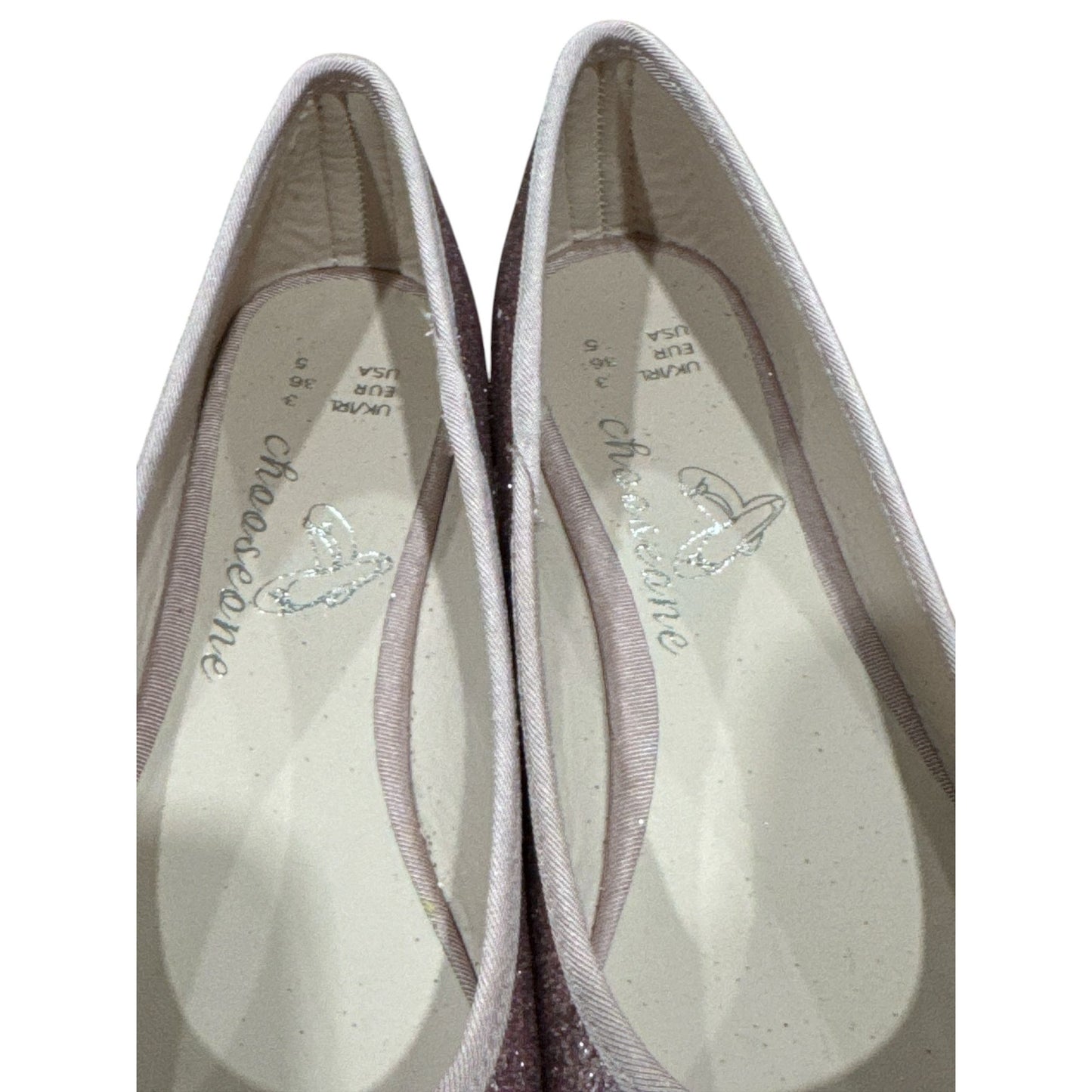 Glitter Pink Ballet Flats With Bow Accents Size 5 US Chic & Comfortable Shoes For Women