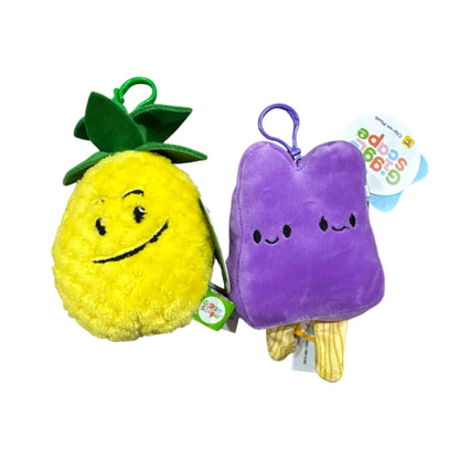 Giggle Scape Pineapple & Ice Cream Grape Plush Clip-On Toy Set For Kids