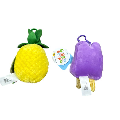 Giggle Scape Pineapple & Ice Cream Grape Plush Clip-On Toy Set For Kids