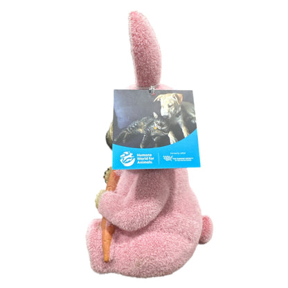 Humane Society Pink Easter Bunny Suit Pug Dog With Carrot Statue Figurine New
