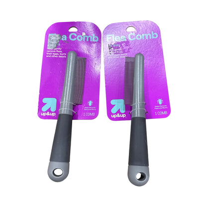 Up & Up Flea Comb For Pets Removes Fleas & Burrs Gray Handle Pack Of 2