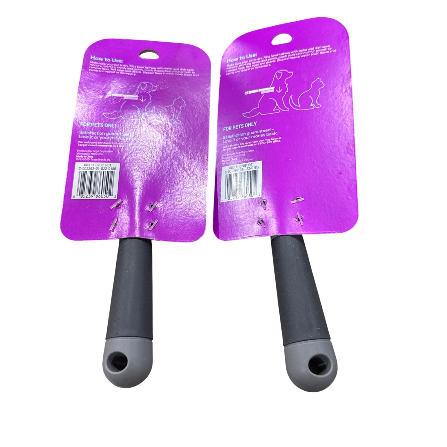 Up & Up Flea Comb For Pets Removes Fleas & Burrs Gray Handle Pack Of 2