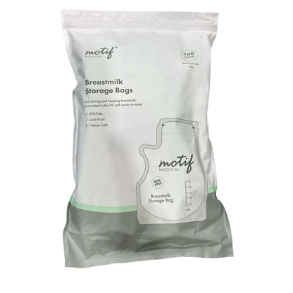 Motif Medical Breastmilk Storage Bags BPA-Free Leak-Proof Design 100 Count For Freezer & Refrigerator Use