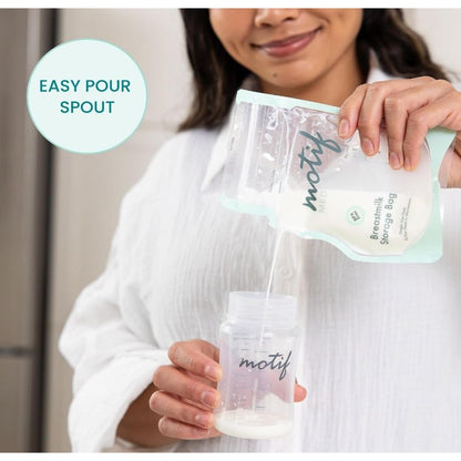 Motif Medical Breastmilk Storage Bags BPA-Free Leak-Proof Design 100 Count For Freezer & Refrigerator Use
