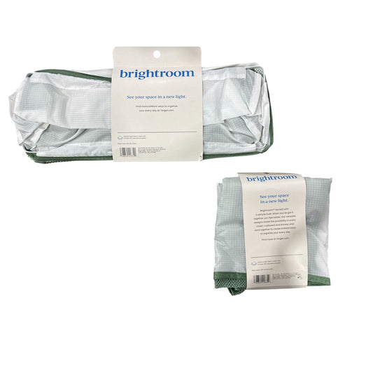 Brightroom Bedside Caddy & Fridge Caddy Set With Adjustable Storage Magnetic Attachment Green/White Durable Fabric
