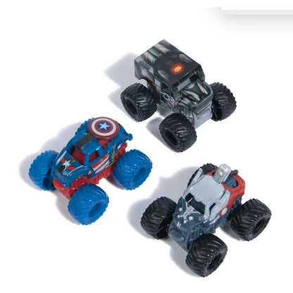 Monster Jam Marvel Mini Monster Trucks 2-Pack Series 1 Featuring Black Panther, Thor, Iron Man & Captain America & War Machine
