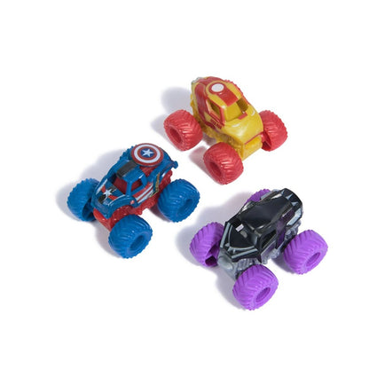 Monster Jam Marvel Mini Monster Trucks 2-Pack Series 1 Featuring Black Panther, Thor, Iron Man & Captain America & War Machine