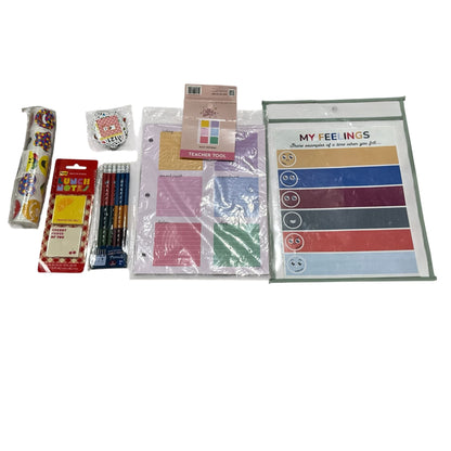 Back-To-School Teacher Bundle With Stickers, Pencils, Dry Erase Pocket, Notepad & Lunch Notes