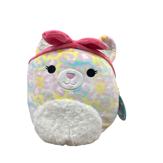 Squishmallows 12" Michaela The Multicolor Leopard Plush Toy With Pink Bow