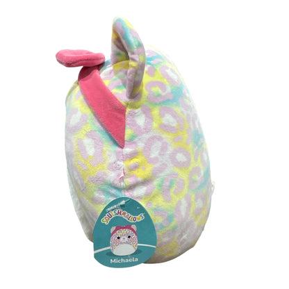 Squishmallows 12" Michaela The Multicolor Leopard Plush Toy With Pink Bow