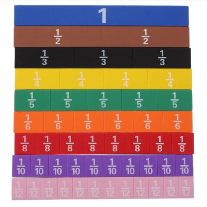 1 Set Magnetic Fraction Tile Montessori Math Materials for Kids to Learn Fraction Equivalence Math