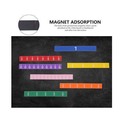 1 Set Magnetic Fraction Tile Montessori Math Materials for Kids to Learn Fraction Equivalence Math