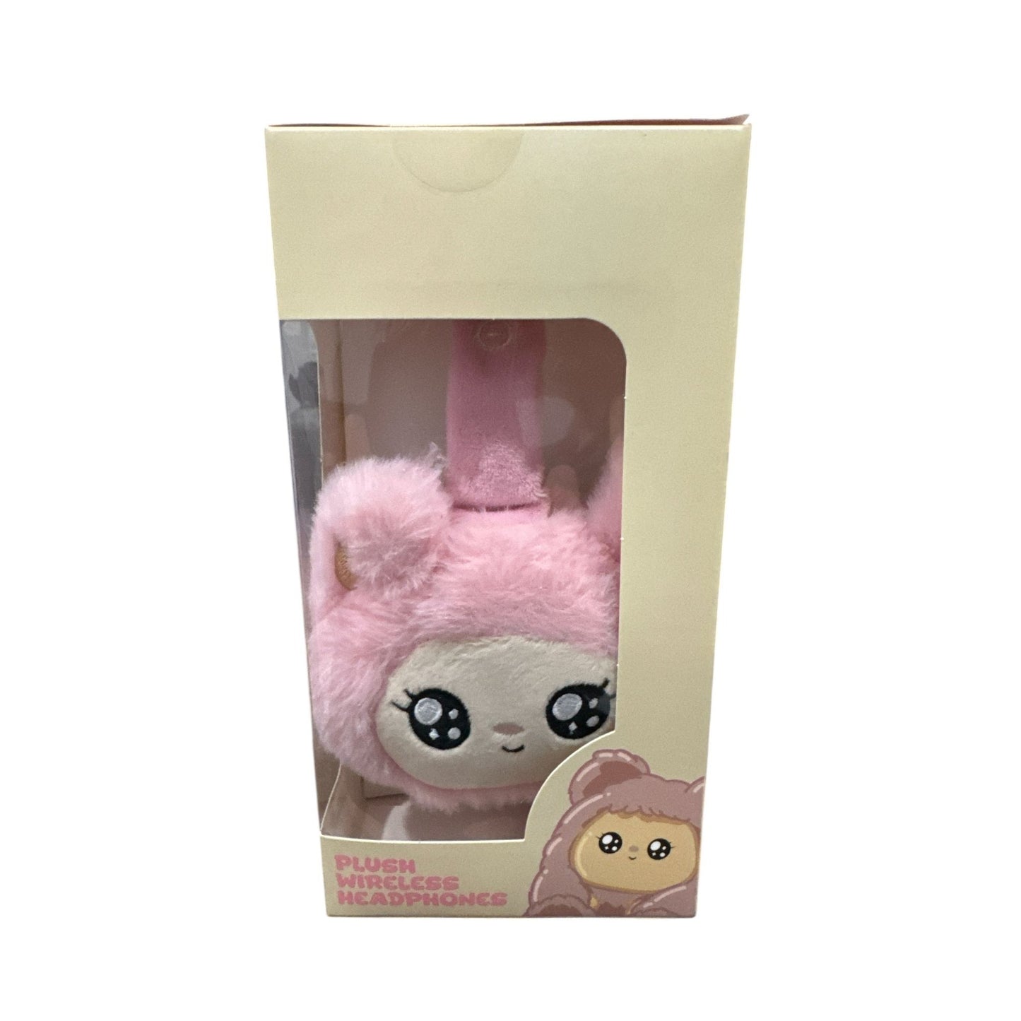 Baby Bears Plush Wireless Bluetooth Headphones With Adjustable Headband Soft Cushion Pink Compatible With iPhone, iPad & Android Devices
