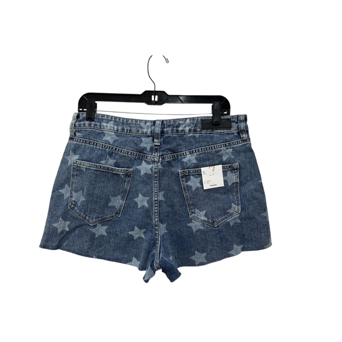 Vigoss Star Print Denim Shorts Size 31 Blue High-Rise Casual Women's Summer Style