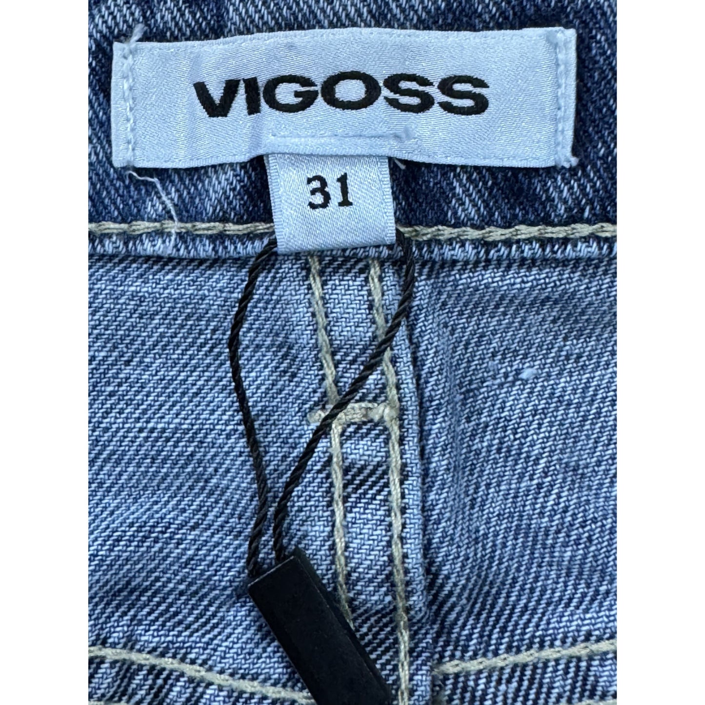 Vigoss Star Print Denim Shorts Size 31 Blue High-Rise Casual Women's Summer Style