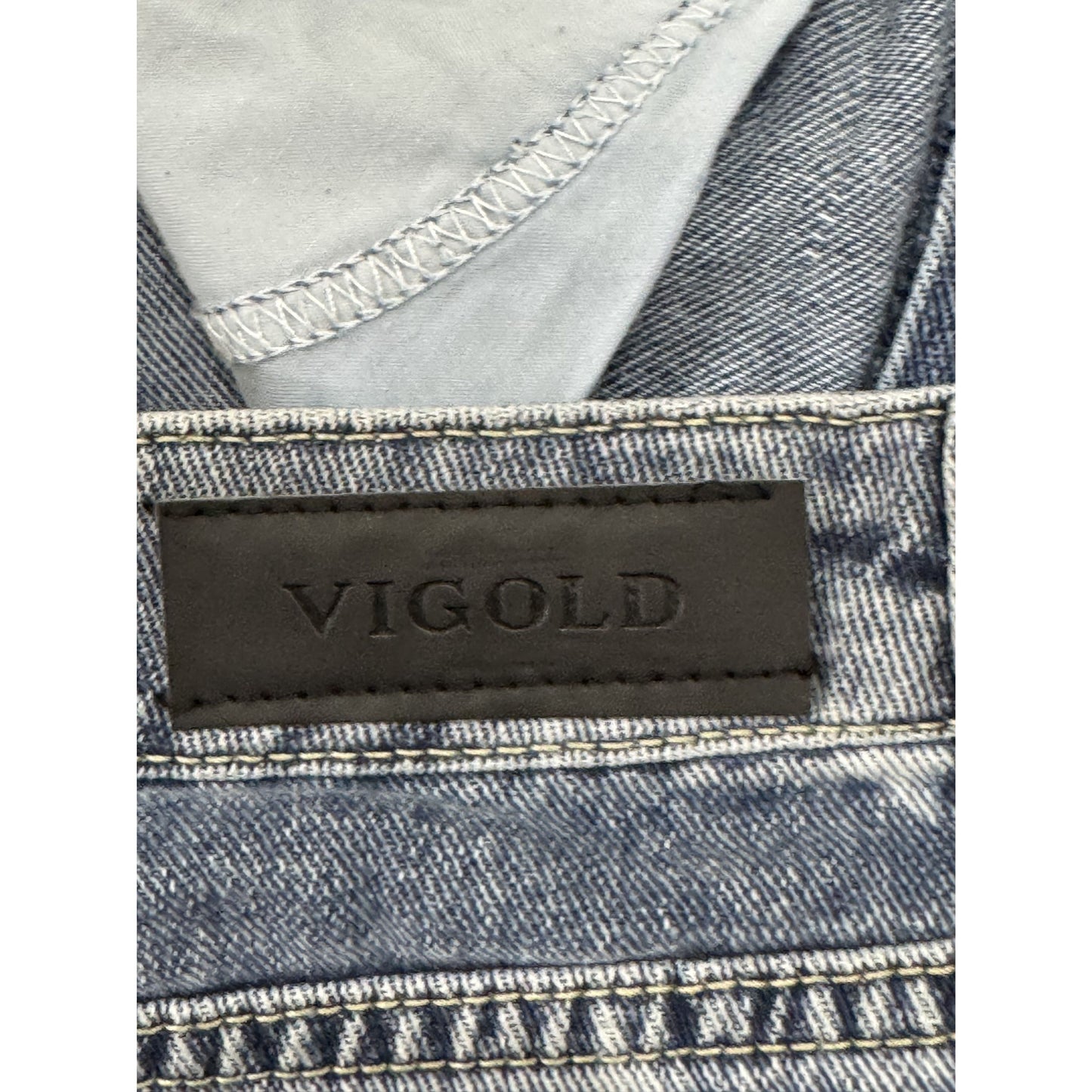 Vigoss Star Print Denim Shorts Size 31 Blue High-Rise Casual Women's Summer Style