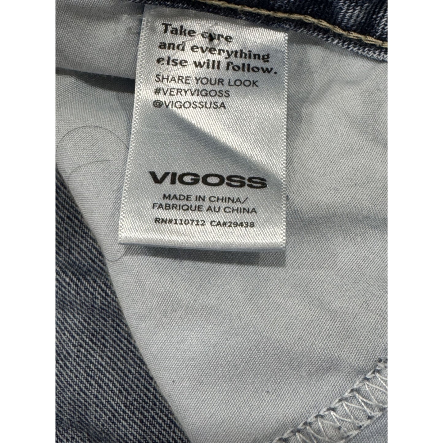 Vigoss Star Print Denim Shorts Size 31 Blue High-Rise Casual Women's Summer Style