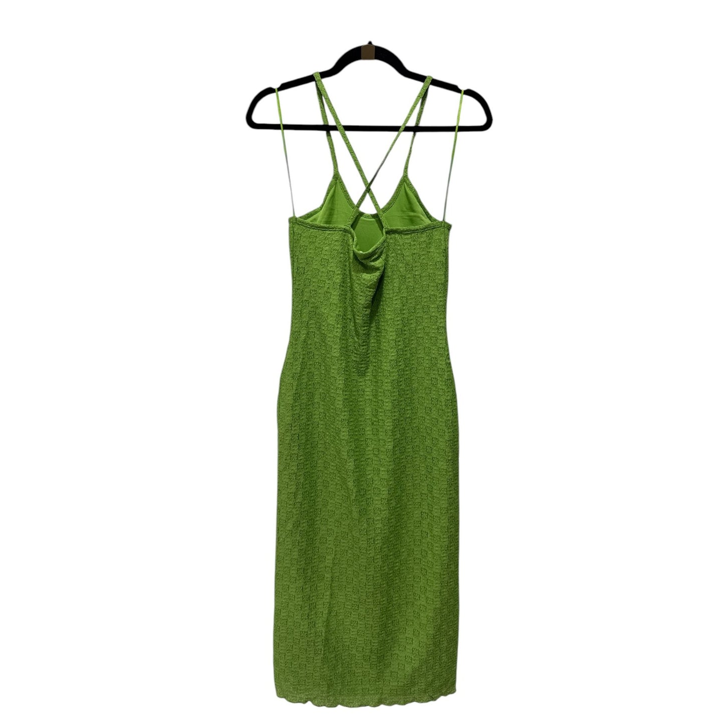 Topshop Green Sleeveless Lace Midi Dress With Strappy Back Design Size Small