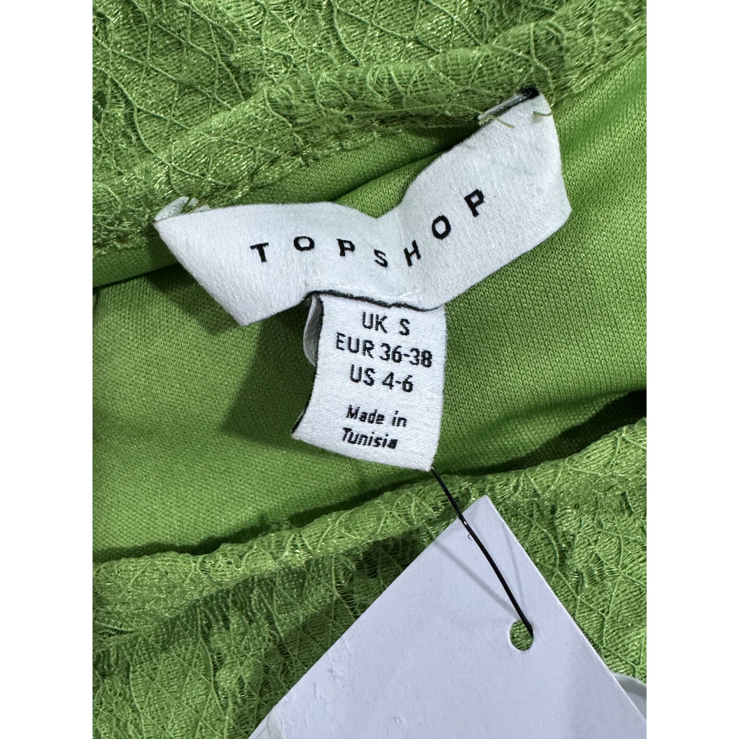 Topshop Green Sleeveless Lace Midi Dress With Strappy Back Design Size Small