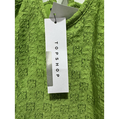 Topshop Green Sleeveless Lace Midi Dress With Strappy Back Design Size Small