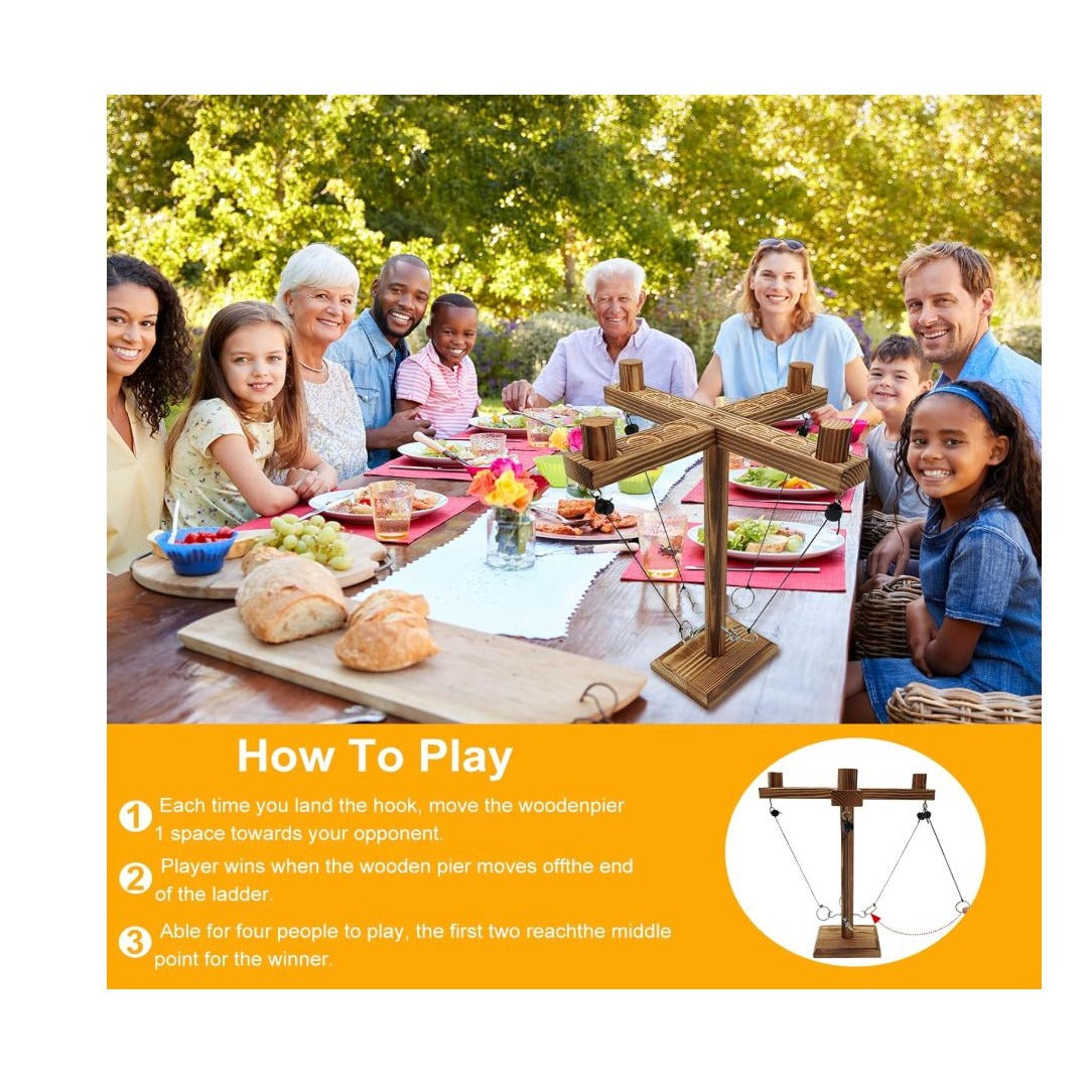 RING TOSS GAMES Large Ring Toss Game for Adults, Ring Game on a String, Tabletop Games