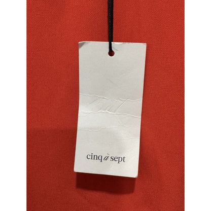 Cinq À Sept Orange Ruched Mini Dress With Sleeveless Design & Back Zipper Closure Size 6 Made Of Stretchy Fabric