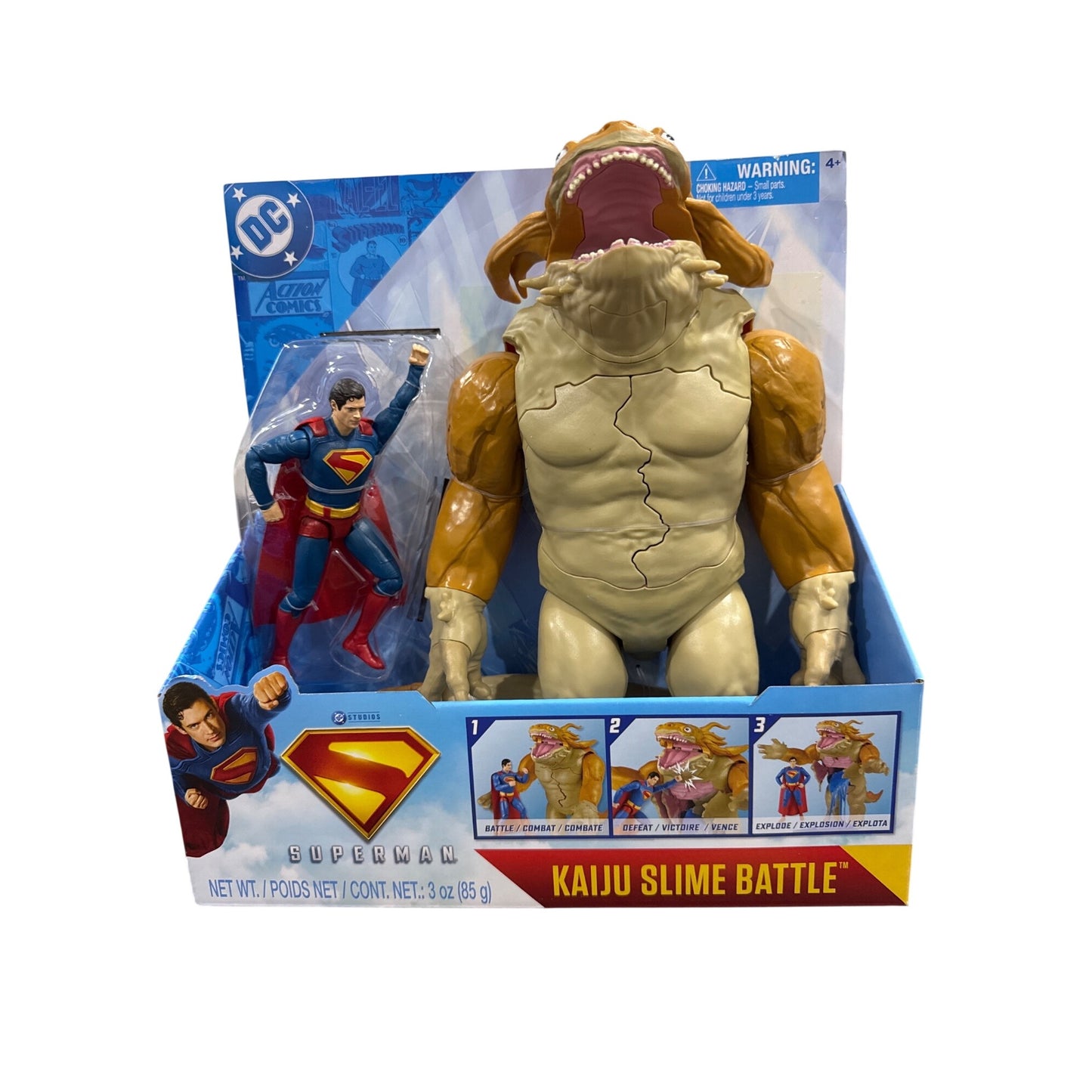 DC Superman Kaiju Slime Battle Action Figure Set With Slime Explosion