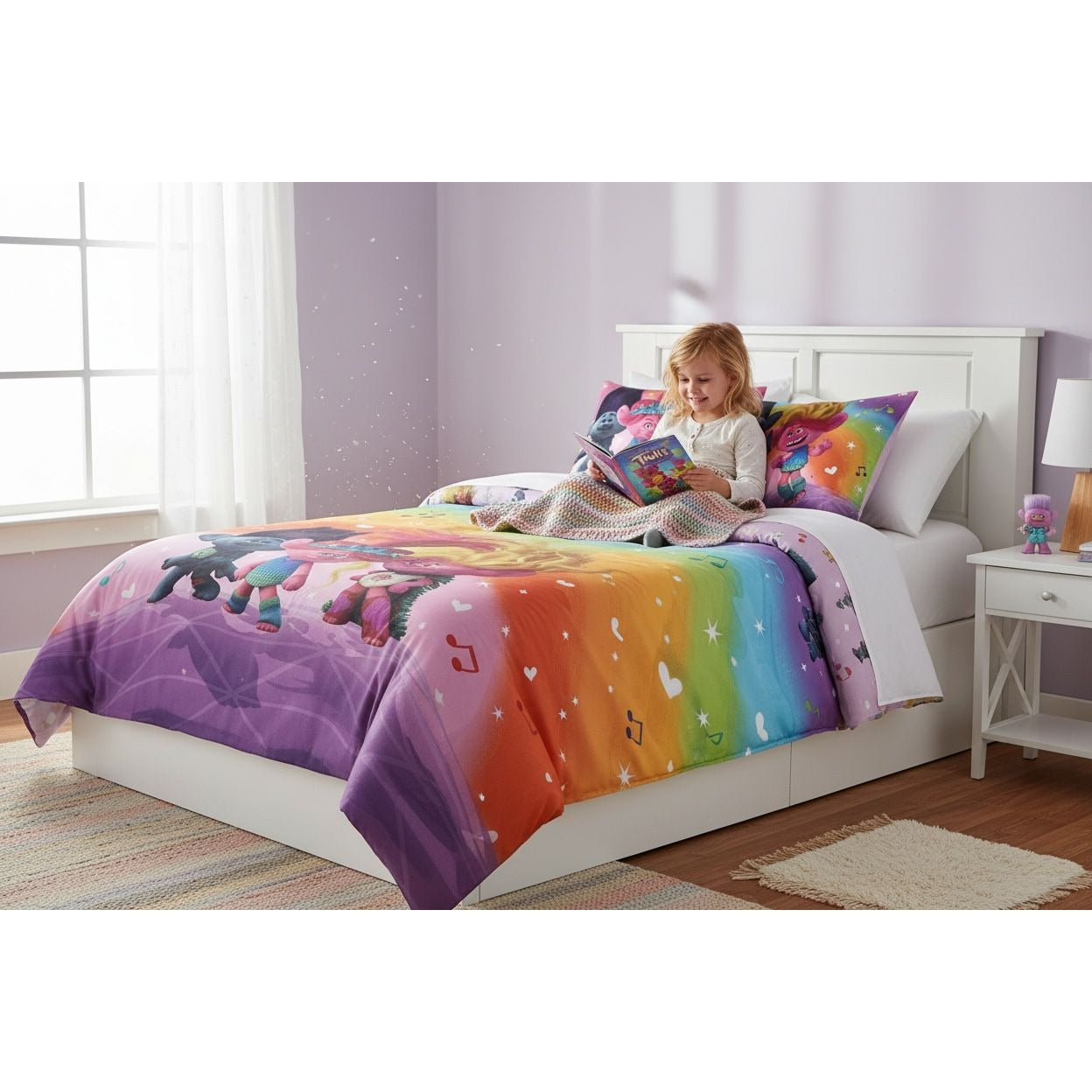 Trolls Band Together 2-Piece Reversible Comforter Set Twin/Full Size